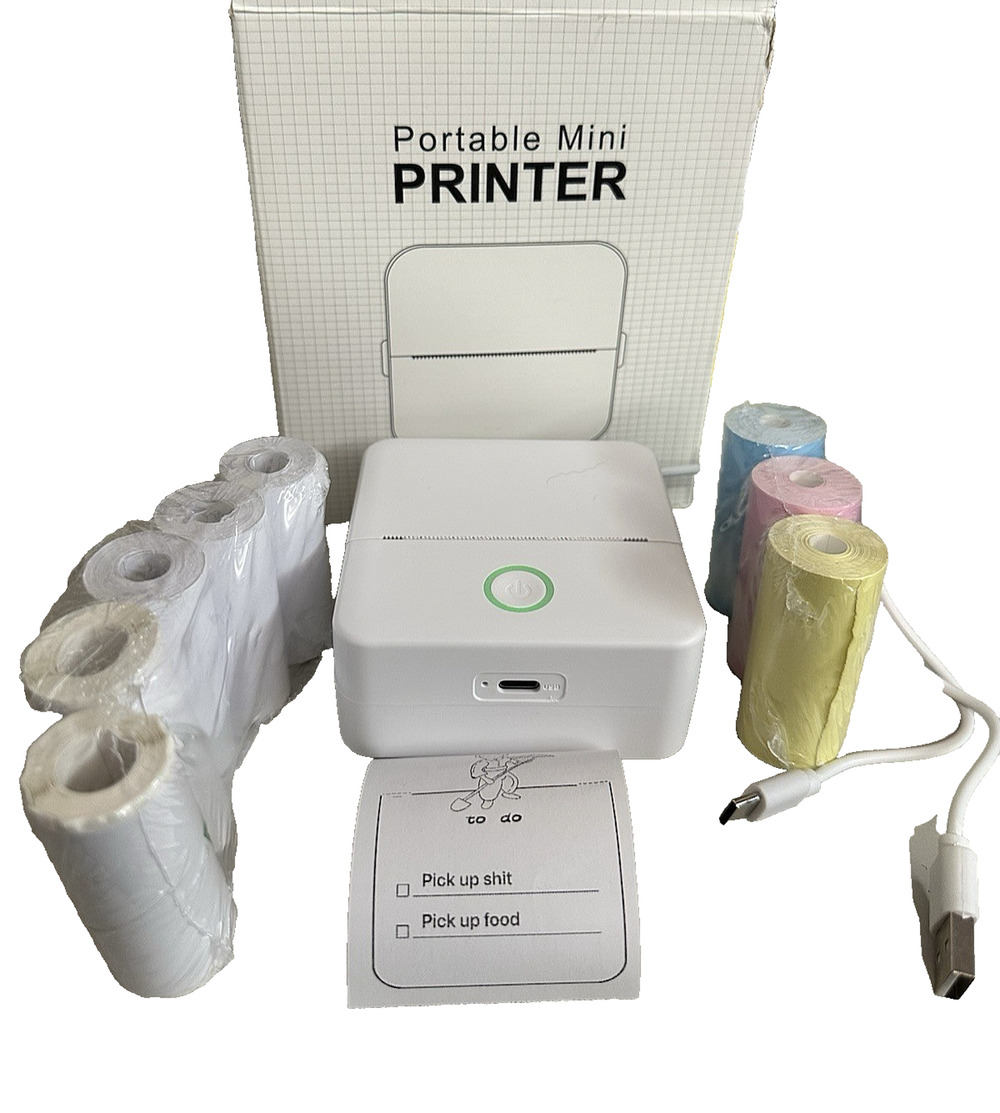 Portable Mini Thermal Printer Pocket Printer Wireless Bluetooth Printing NOT 4X6